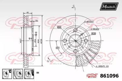 Тормозной диск MAXTECH 861096.6980