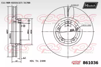 Тормозной диск MAXTECH 861036.0000