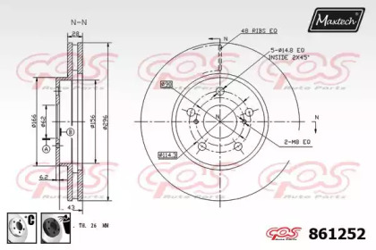 Тормозной диск MAXTECH 861252.6060