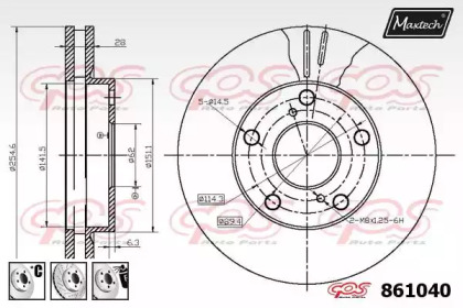 Тормозной диск MAXTECH 861040.6980