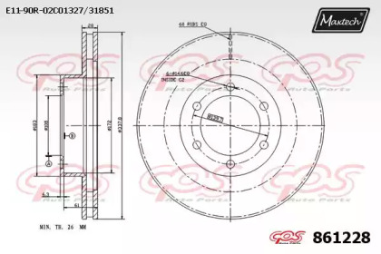 Тормозной диск MAXTECH 861228.0000