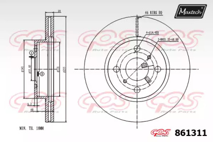 Тормозной диск MAXTECH 861311.0000