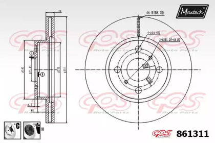 Тормозной диск MAXTECH 861311.6060