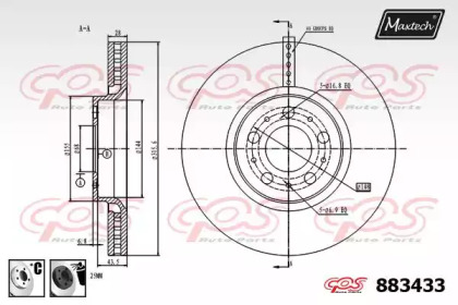 Тормозной диск MAXTECH 883433.6060