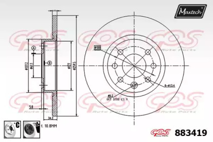 Тормозной диск MAXTECH 883419.6060