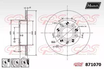 Тормозной диск MAXTECH 871070.6880