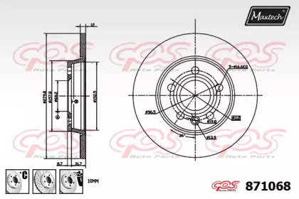 Тормозной диск MAXTECH 871068.6980