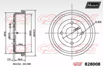 Тормозный барабан MAXTECH 828008.0000