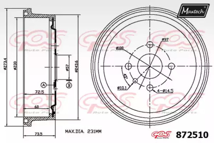 Тормозный барабан MAXTECH 872510.0000