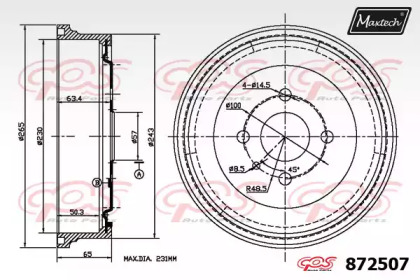 Тормозный барабан MAXTECH 872507.0000