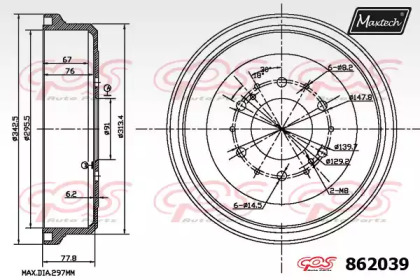 Тормозный барабан MAXTECH 862039.0000