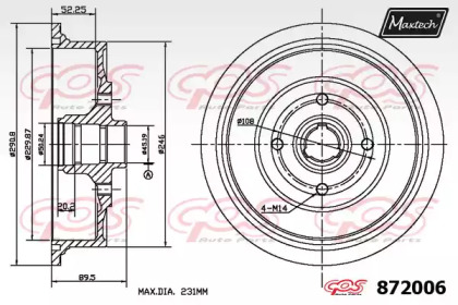 Тормозный барабан MAXTECH 872006.0000