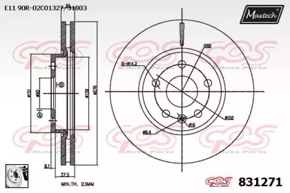 Тормозной диск MAXTECH 831271.0080