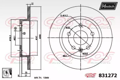 Тормозной диск MAXTECH 831272.0080