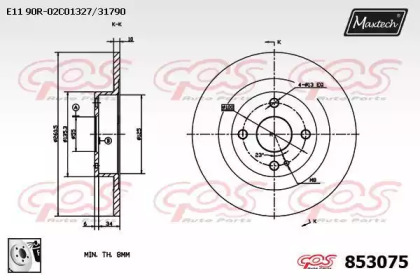 Тормозной диск MAXTECH 853075.0080