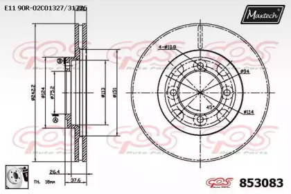 Тормозной диск MAXTECH 853083.0080