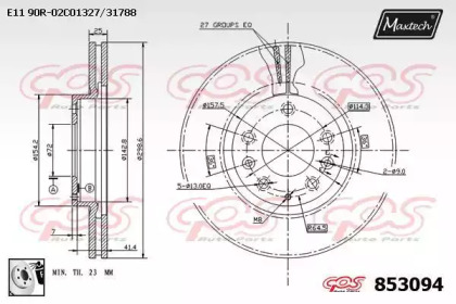 Тормозной диск MAXTECH 853094.0080