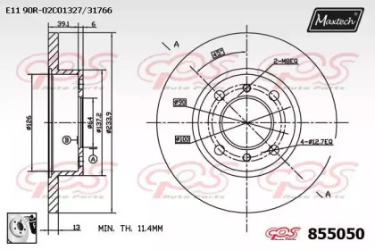 Тормозной диск MAXTECH 855050.0080