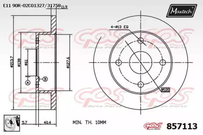 Тормозной диск MAXTECH 857113.0080