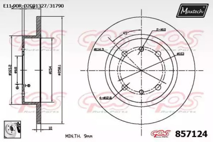 Тормозной диск MAXTECH 857124.0080