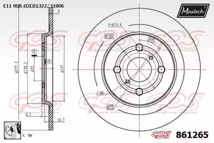 Тормозной диск MAXTECH 861265.0080