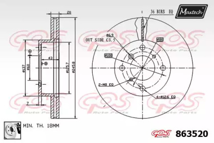 Тормозной диск MAXTECH 863520.0080