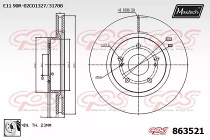 Тормозной диск MAXTECH 863521.0080