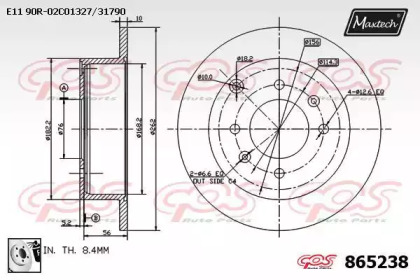 Тормозной диск MAXTECH 865238.0080