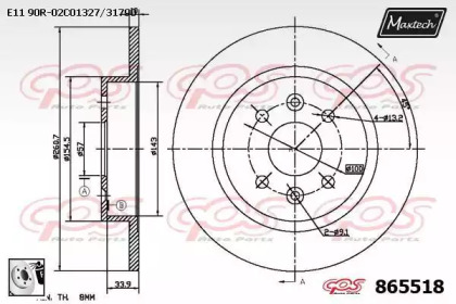 Тормозной диск MAXTECH 865518.0080