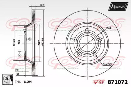 Тормозной диск MAXTECH 871072.0080