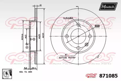 Тормозной диск MAXTECH 871085.0080