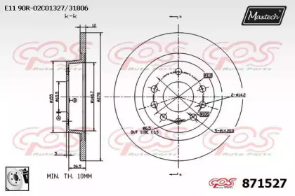 Тормозной диск MAXTECH 871527.0080