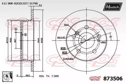 Тормозной диск MAXTECH 873506.0080