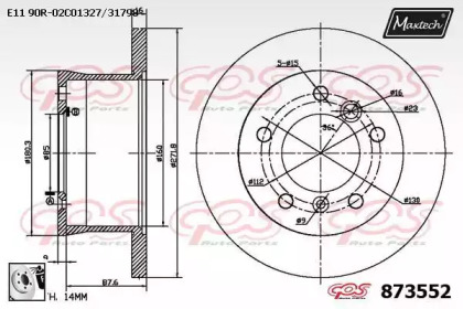 Тормозной диск MAXTECH 873552.0080