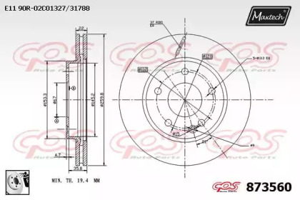 Тормозной диск MAXTECH 873560.0080