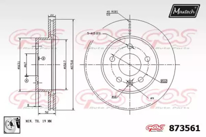 Тормозной диск MAXTECH 873561.0080