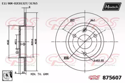 Тормозной диск MAXTECH 875607.0080