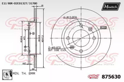 Тормозной диск MAXTECH 875630.0080