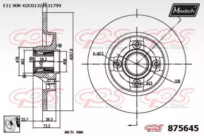 Тормозной диск MAXTECH 875645.0085