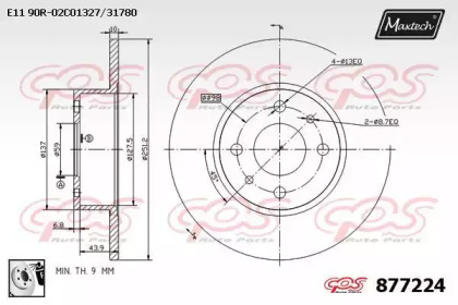 Тормозной диск MAXTECH 877224.0080