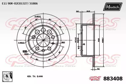 Тормозной диск MAXTECH 883408.0080