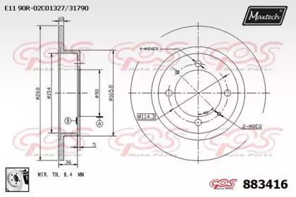 Тормозной диск MAXTECH 883416.0080