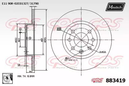 Тормозной диск MAXTECH 883419.0080