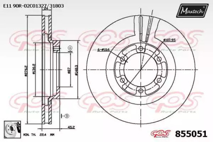 Тормозной диск MAXTECH 855051.0080