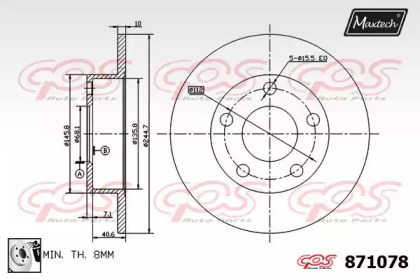 Тормозной диск MAXTECH 871078.0080