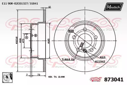 Тормозной диск MAXTECH 873041.0080