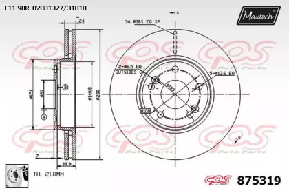 Тормозной диск MAXTECH 875319.0080