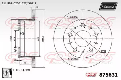 Тормозной диск MAXTECH 875631.0080