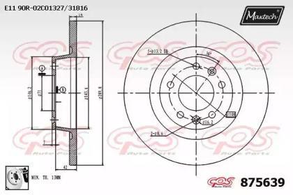 Тормозной диск MAXTECH 875639.0080