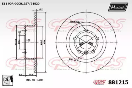 Тормозной диск MAXTECH 881215.0080